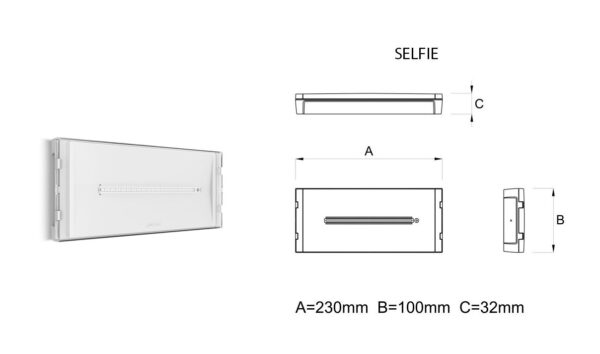 Plafoniera Emergenza Linergy SE 11W LED IP42 SELFIE Incasso Parete